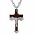 MissMister Steel and Wood Double Crucifix Christian Cross Pendant Fashion Men Women