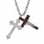 MissMister Steel and Wood Double Crucifix Christian Cross Pendant Fashion Men Women