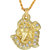 MissMister Gold plated brass, Om and Ganesh design CZ studded Hindu God pendant Temple jewellery Fashion stylish pendant locket