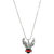 MissMister Silver Plated Inspired Black with Red Band, Flying Eagle Chain Pendant Bikers Chain Necklace Jewellery for Men