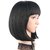 Sellers Destination Synthetic Short Hair Bob Wigs Straight With Flat Bangs Cosplay Wigs For Women Natural As Real Hair(size 14,Black)