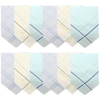 Men's Cotton Handkerchief in Pastel Colours-Pack of 12