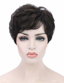 Sellers Destination Synthetic Hair Short  Hair Wig for Women(Black,Size-10)