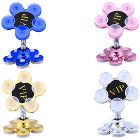 ESHOPGLEE VIP Car Mobile Stand / Dekstop Stand / Mirror Stand (Pack of 4 Golden , Silver , Blue , Pink)