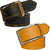 Sunshopping Men's Black and Tan Color Formal Leatherite belt (Combo)