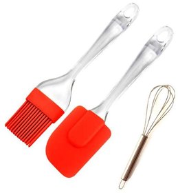 Combo Pack - Silicone Spatula Brush Set  Egg Whisker (Size Small)