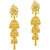 MissMister Gold Finish Mirror Work Chandelier Jhumki Drop Earrings For Women