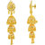 MissMister Gold Finish Mirror Work Chandelier Jhumki Drop Earrings For Women