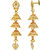 MissMister Gold plated Brass 3 cap Light weight Designer stylish dangler Jhumki earring for Women Girls