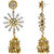 MissMister Gold Finish Antique look AD Stud Star Design Earring Jhumki For Women