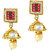 MissMister Gold Finish C/Z Stud Ethnic Jhumka Pure Brass Earrings For Women