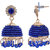 MissMister Gold Finish Blue Beaded Stylish Fashion Jhumki Earring For Women