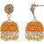 MissMister Gold Finish Golden Crystal beaded Stylish Fashion Jhumki Earrings For Women