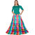 Saadhvi Multicolor Taffeta Silk Checkered Lehenga Choli