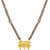MissMister Gold Plated Brass, 3 Lakshmi Coin with Matching Earring Traditional Mangalsutra Jewelry Necklace for Women