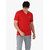 Muffy Men's Red V-neck Slim-fit Poly-Cotton  T-shirt