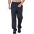 Muffy Men's Grey Flat-Front Slim-fit Poly-Cotton Track Pant