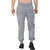 Muffy Men's Grey Slim-fit Flat-front Poly-Cotton Track Pant