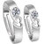 SILVERSHINE SilverPlated Exclusive Heart Design With Solitaire Diamond His And Her Adjustable proposal couple ring for Men And Women Jewellery 