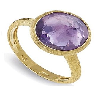                       CEYLONMINE-IGI 7.25 Carat Stone Amethyst/Jamuniya Gold plated ring original Amethyst Stone designer finger ring For Astrological Purpose                                              