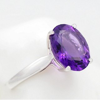                       CEYLONMINE- Amethyst Stone  stylish ring silver plated 9.25 carat kathela/jamuniya ring for men & women                                              