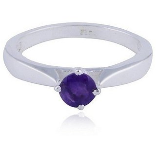                       CEYLONMINE- Natural Amethyst/Jamuniya Silver Plated Ring 9.25 carat Original & Effective Stone Finger Ring For Astrological Purpose                                              