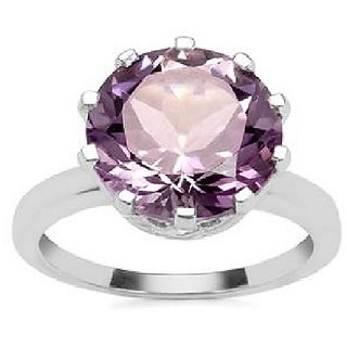                      CEYLONMINE-Lab Certified 7.5 ratti amethyst Silver plated ring original & Unheated Stone Jamuniya  designer finger ring                                              