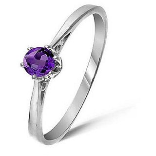                       CEYLONMINE- Natural Amethyst/Jamuniya Silver Plated Ring 7.25 carat Original & Effective Stone Finger Ring For Astrological Purpose                                              