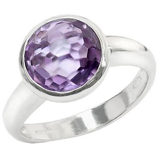                       CEYLONMINE-Certified 7.25 Carat Stone Amethyst/Jamuniya silver plated ring original Amethyst Stone designer finger ring                                              
