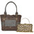 RISH Combo of Handbag and Clutch for Women - Brown, Grey  Gold