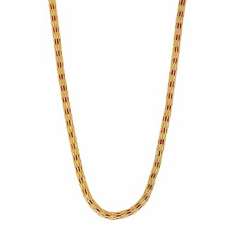                       MissMister Gold Finish Red C/Z 18 Inch Traditional Fashion Necklace for Women                                              