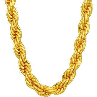 MissMister Gold Finish Super Long Carved Beads Wrap Around Necklace for Men and Women