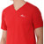 Muffy Men's Red V-neck Slim-fit Poly-Cotton  T-shirt