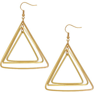 MissMister Gold plated Geometrical traingle shape Fashion earrings Women