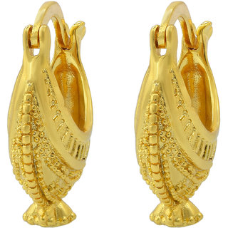 MissMister Gold plated, flower basket look ethnic Fashion earrings Women stylish