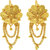 MissMister Gold plated handmade Fashion flower & Jhalar Stud earring Traditional