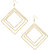 MissMister Gold plated Geometrical 3 layered Square shape Fashion earrings Women