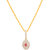 MissMister Gold Plated CZ Micropave Setting, Faux Ruby Oval Chain Pendant Set Fashion Necklace Jewellery Women