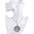 MissMister Silver Plated Brass, Queen Elizabeth Round Medallion, Long Chain Pendant Fashion Necklace for Women Silver Brass Pendant