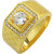 MissMister Gold plated White CZ, Men Engagement, Wedding, partywear Fashion finger ring Stylish
