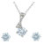 MissMister CZ Rhodium Anti-tarnish plated, Solitaire Diamond look, White pendant set with matching earring for Women