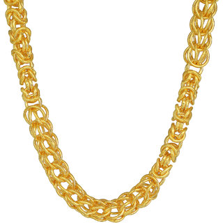                       MissMister Gold Finish Layered Extra Heavy 20 Inch Real Gold Look Necklace Chain Ethnic Necklace for Men and Women                                              