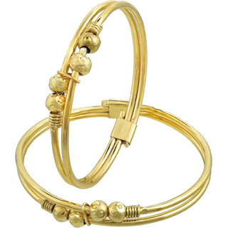                       MissMister Gold plated Brass Simple plain Design Nazariya with bead ball, wrist lucky charm Nazariya jewellery for new born babies (0-3 yrs)                                              