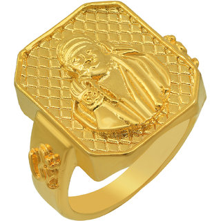                       MissMister Gold plated Shirdi Sai baba finger ring Men                                              