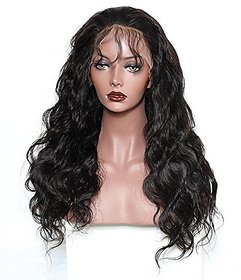 BUYERS CHAIN Hair Real Human Wavy Lace Wig For Women 100 grams (22 inch, Black)