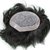 BUYERS CHAIN Black Brown Human Hiar Toupee Men's Hair Patch with Tape or Glue (8x6-inch).