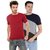 Ample Multicolour Kintted Cotton Round Neck Casual Men T-shirts pack of 2