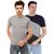 Ample Multicolour Kintted Cotton Round Neck Casual Men T-shirts pack of 2