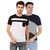 Ample Multicolour Kintted Cotton Round Neck Casual Men T-shirts pack of 2