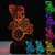 3D Illusion LED lamp 8-Colour Changing for Decoration Showpiece and Gifting-Teddy Heart